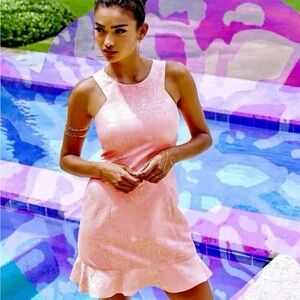 Lilly Pulitzer Liana Dress Peachy Pink Word On The Street Jacquard size 0
